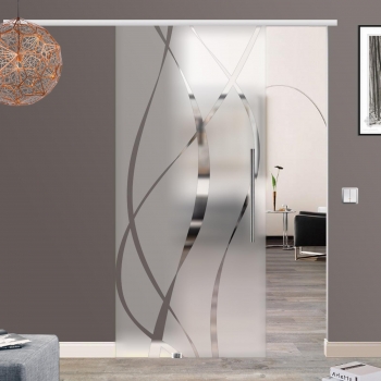 Glasschiebetür M6 900 x 2175 mm Selbsteinzug