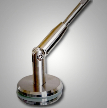 Preview: Echtglas Vordach mit Edelstahl Punkthalte-System 150 x 90 cm