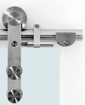 Preview: Glasschiebetür V 775 x 2050 mm Schwarz Edelstahlsystem