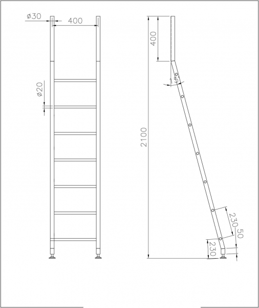 Edelstahl Bibliotheksleiter Rund