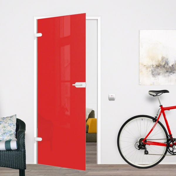 Echtglas Zimmertür VSG rot