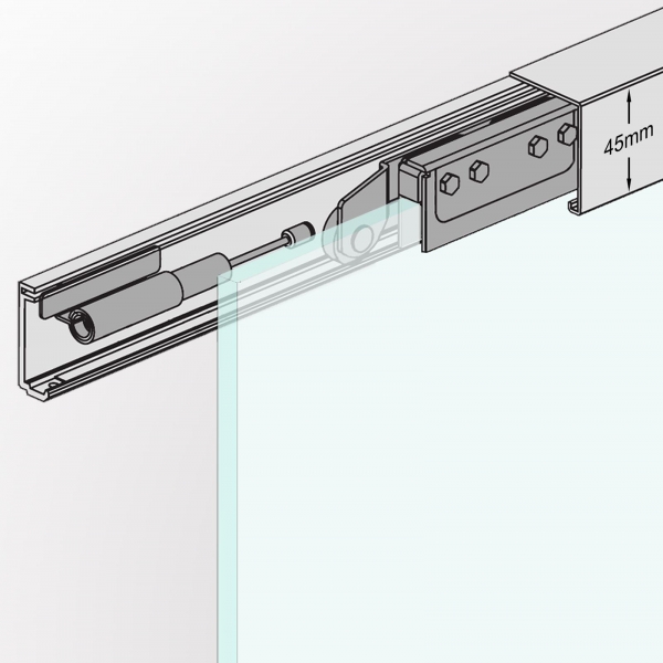 SlimLine Schiebetür System mit Soft-Stopper 360 cm
