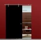 Glasschiebetür V 775 x 2050 mm Schwarz Edelstahlsystem